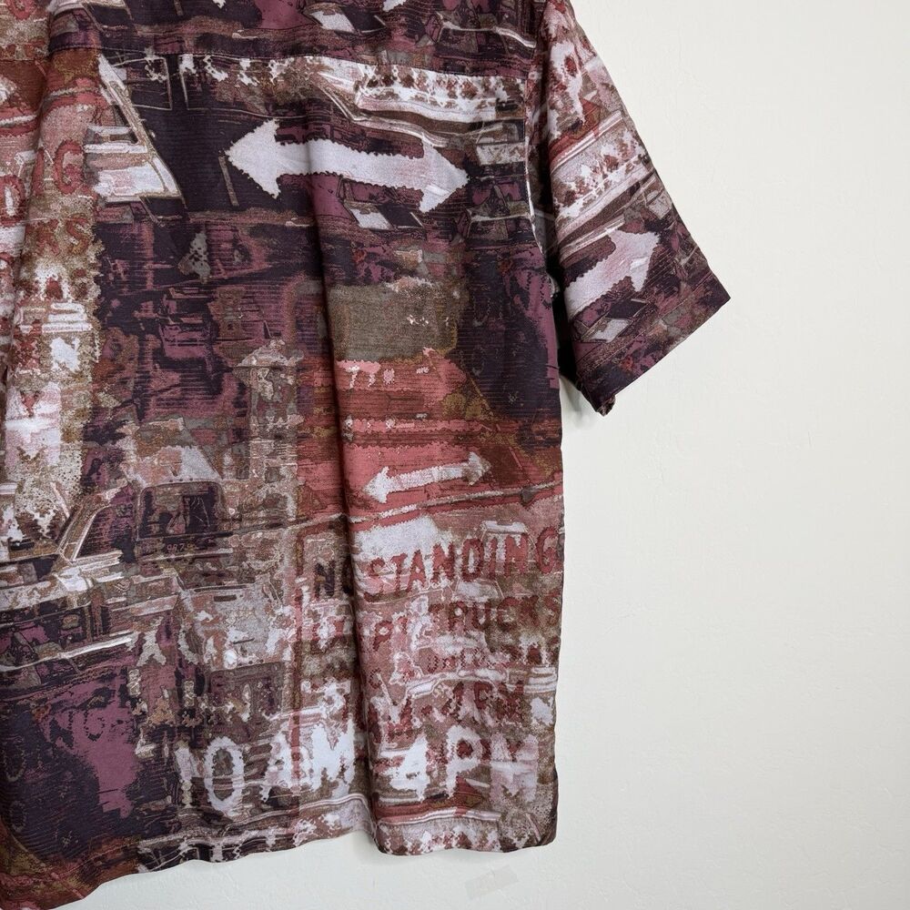 No Boundaries M/L Vintage Graffiti Button Up Short Sleeve Shirt 90’s Y2K Grunge - Picture 10 of 13